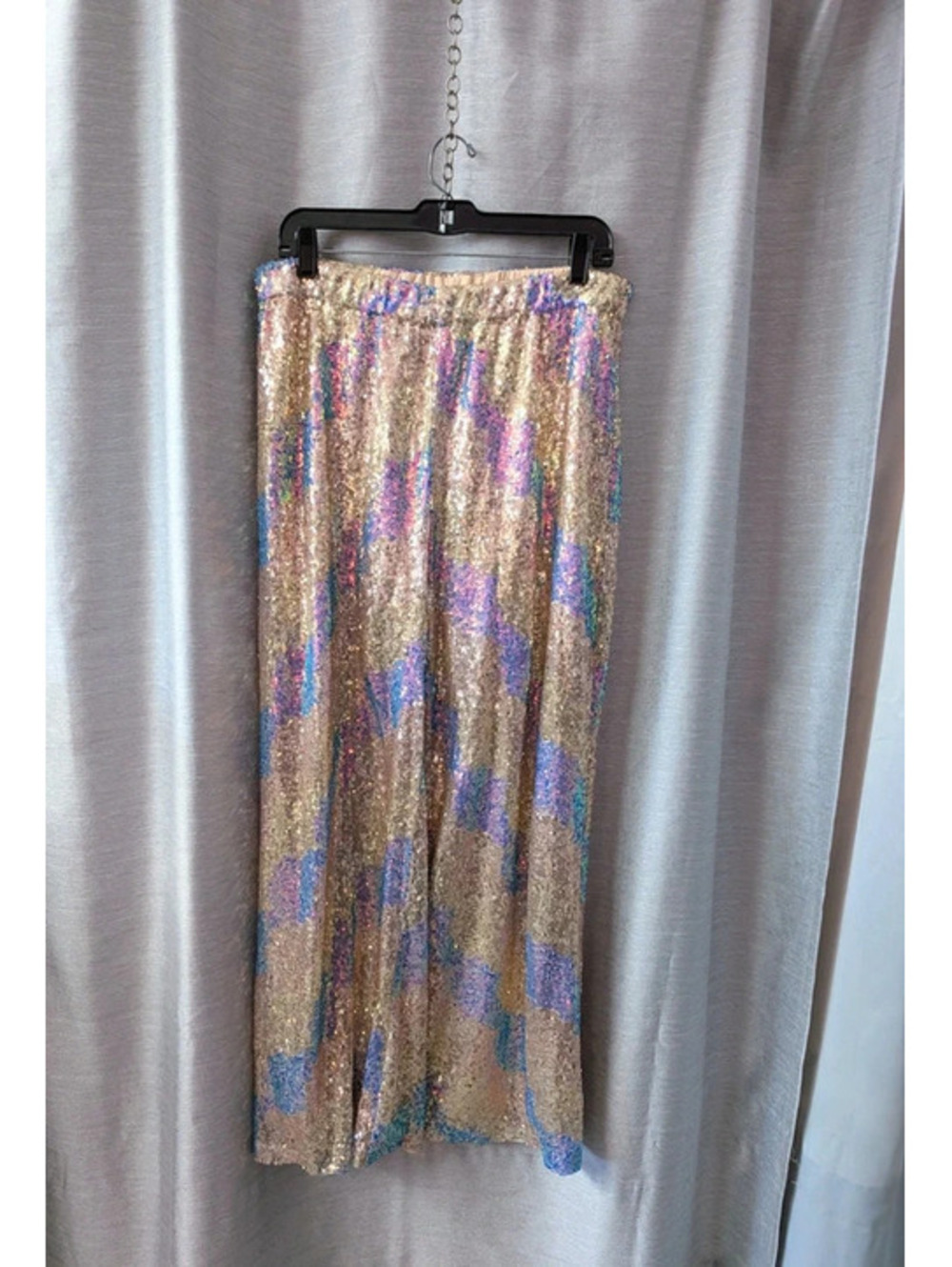 SOLD Gold Purple Sparkly Sequin Wide Leg Pants XL